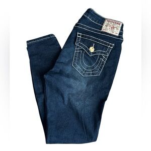 True Religion Jennie Curvy Mid Rid Rise Super Skinny Stretchy Jeans size 30